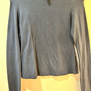 Long-Sleeve Women's Crewneck Top - Blue